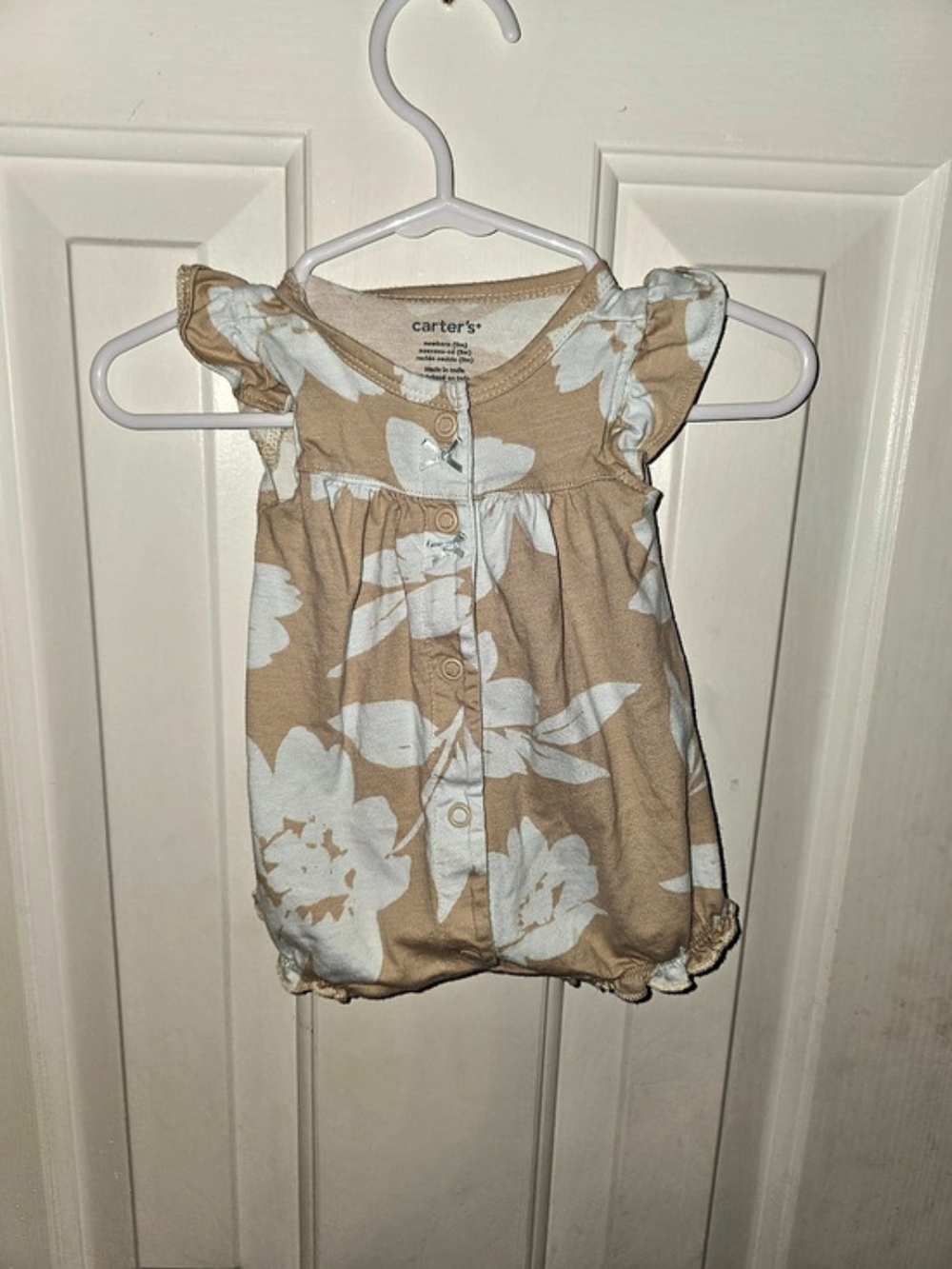 Carter's Floral Baby Romper Brown & White Size Newborn